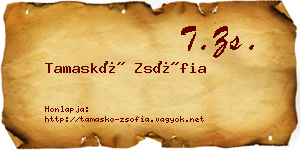 Tamaskó Zsófia névjegykártya